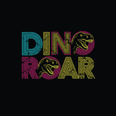 Retro Dino Roar Graphic T-Shirt Design with Dinosaur Illustrations © Heroesgod
