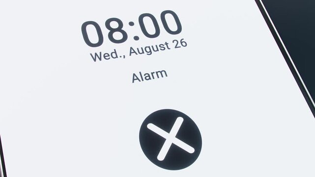 Video animation of a smartphone with an alarm ringing on the smartphone screen - alarm tone.
