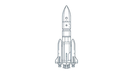 Space Rocket Outline Vector Illustration © Vertu