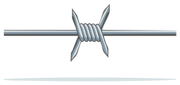 Sharp metallic barbed wire illustration depicting security, danger, and boundary concepts