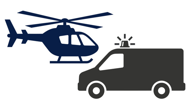 Emergency Helicopter and Ambulance Icon