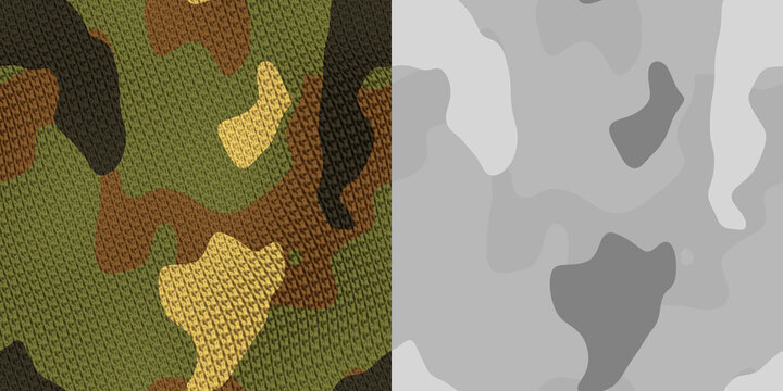 Seamless pattern military camo texture. Camo background via an alpha channel.