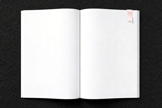 Open book with blank pages and bookmark