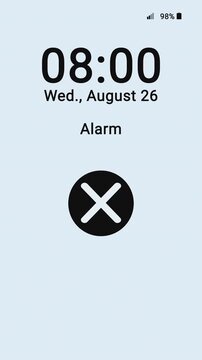 Vertical video animation of a smartphone with an alarm ringing on the smartphone screen - alarm tone.
