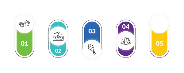 outline stone age icons set - venus of willendorf, paw print, cudgel, shellfish. editable vector for web and mobile ui © IconArt
