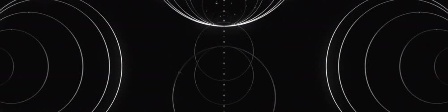 Futuristic Metallic Rings Orbiting with Zoom In Out Motion and Abstract Technology VJ Loop Background