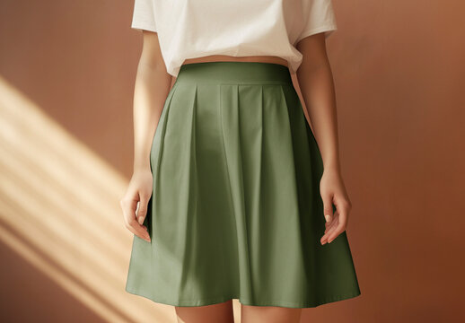 Elegant Green Skirt Mockup Fashion PSD