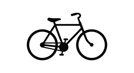 Fototapeta premium Bicycle Silhouette Against A White Background A Minimalist Linear Representation bike cycling cyclist pedal two wheeler
