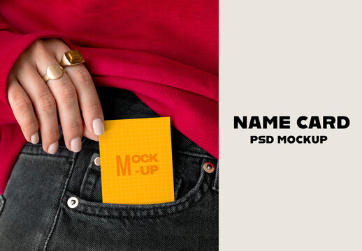 Stylish Name Card Mockup Design PSD