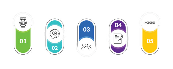 outline communication icons set - ink bottle, i love you, writing letter, morse code. editable vector for web and mobile ui © IconArt