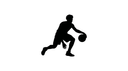 Fototapeta premium Basketball Player Dribbling Silhouette Vector