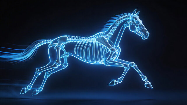 Horse skeleton in motion symbolizing the limitless potential of digital design