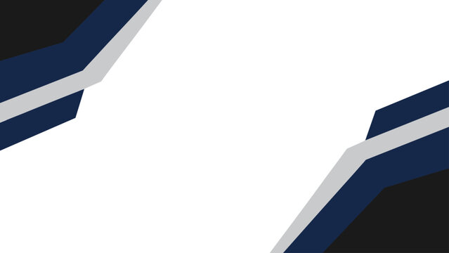 Abstract geometric navy blue shapes on a white background with layered diagonal accents.