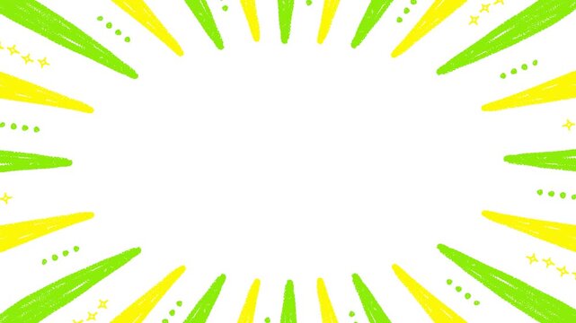 Hand Drawn Radial Lines Paper Background - yellow and green