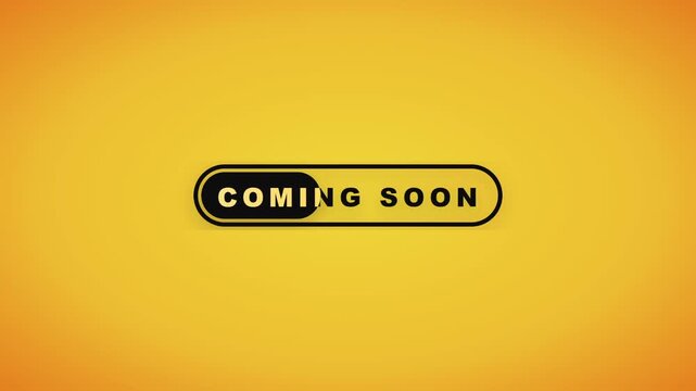 Animated coming soon text on orange background