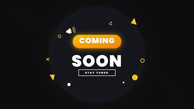 Animated coming soon template with glowing effect