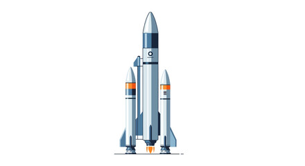 A sleek, modern space rocket stands ready for launch. © Konco