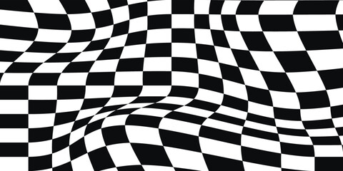 Obraz premium Black and white checkered rectangular frame. Square racing checkerboard pattern. Chessboard geometric pattern. Rally checkerboard pattern. Finish racing frame.
