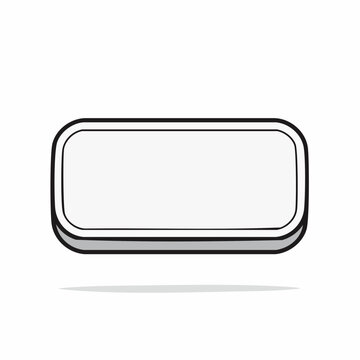 Blank rounded rectangle button with shadow