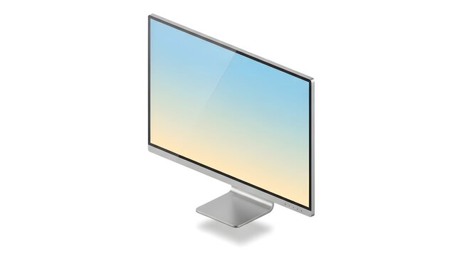 High resolution computer monitor with soft gradient sky screen display