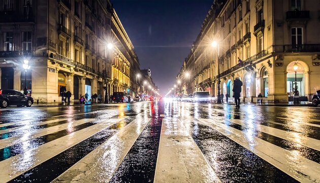 Paris Street at Night.
