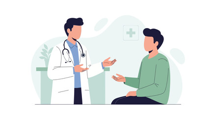 Obraz premium Doctor Consulting Patient About Health Concerns in Medical Office