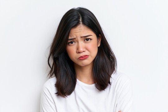Woman sad face portrait