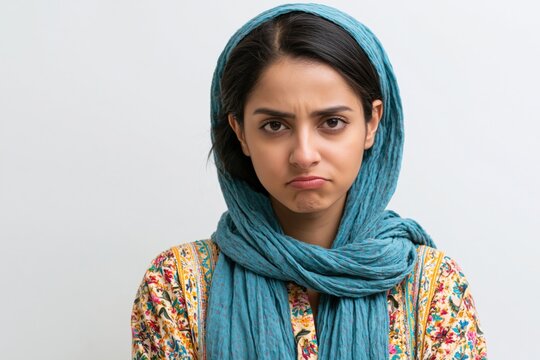 Woman sad face portrait