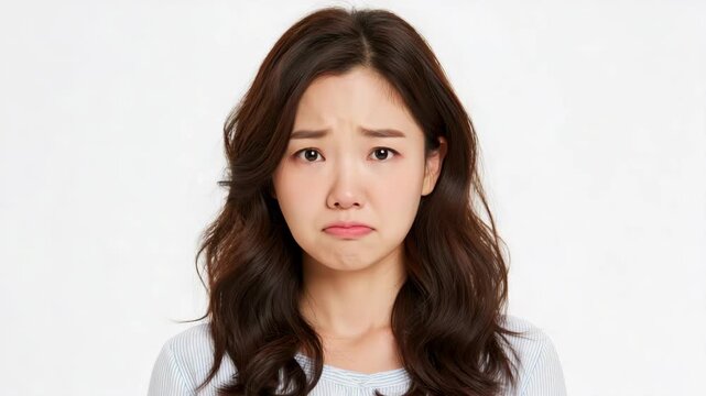 Woman sad face portrait