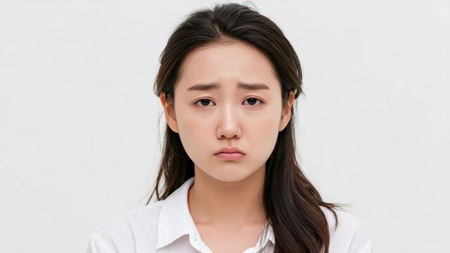 Woman sad face portrait