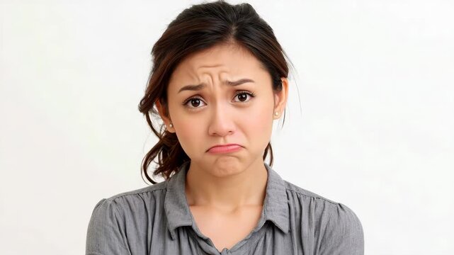 Woman sad face portrait