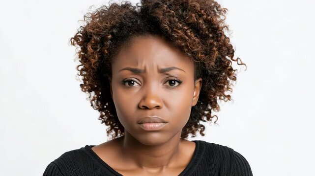 Woman sad face portrait