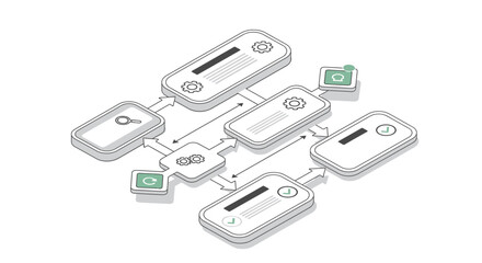 A graphic illustration of connected devices and networks. © Shafiet