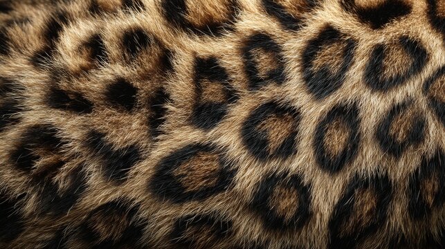 Close-up of luxurious black panther inspired leopard fur print texture background featuring an elegant black animal skin pattern with rich detailed wildlife-inspired textile design, seamless exotic fa