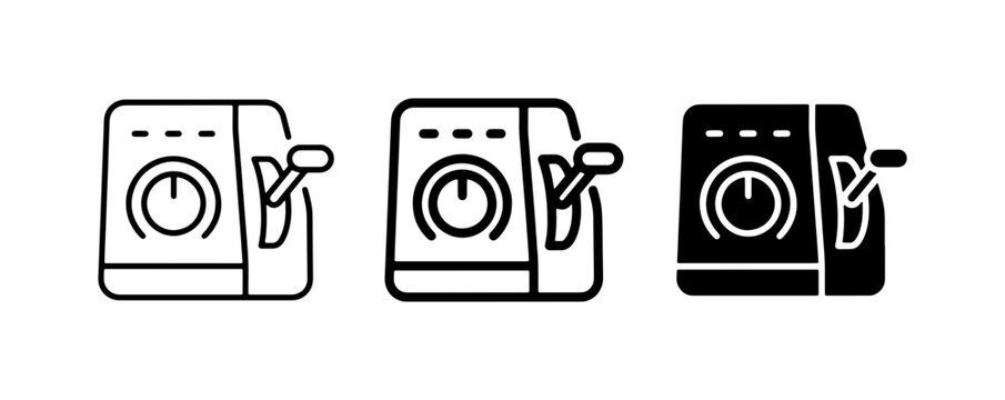 Control Lever Icons, Machine Handle Set, Industrial Equipment Controls, Technology Interface Graphics