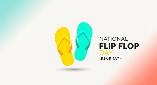 National Flip Flop Day, flip flops, summer footwear, sandals, June 18th, holiday icon