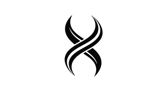 Abstract symmetrical double helix design symbolizing science and connection