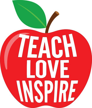 Inspirational teacher apple graphic