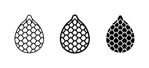 Pine Cone Icons, Nature Symbols, Forest Elements, Vector Graphics © Nazia