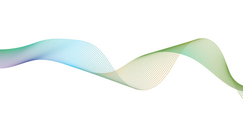 Fototapeta premium Abstract Green Blue Gradient Wave Background with Modern Fluid Line Technology Design.
