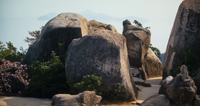 Large Granite Boulders In Hiroshima, Japan