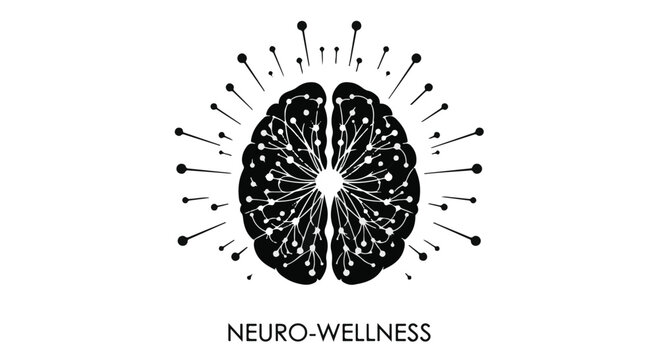 Abstract representation of brain activity and neural network, symbolizing cognition and wellness.