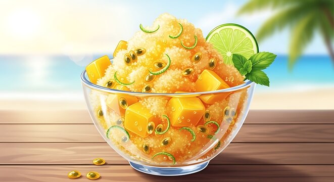 Fresh pineapple chunks in a glass bowl on wooden table.
