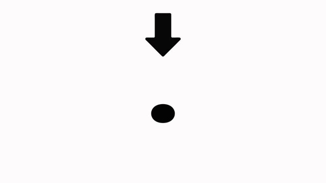 Minimalist animated exclamation point black symbol on white background, for ui mark, alert