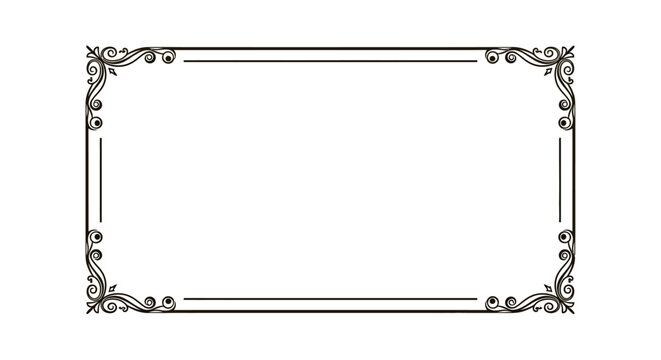 Elegant Vintage Decorative Rectangle Frame with Flourishes