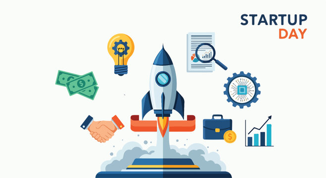 A colorful infographic about startup