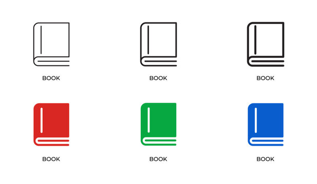 Book Line Icon Set for Education, Reading, Knowledge Sharing, Literature, Learning Resources and Library Management Outline Vector Collection