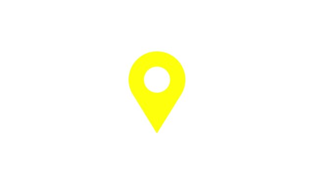 File #: readership GYPS Location Pin pointer animated icon 8 different movements, alpha channel included. on the black background.