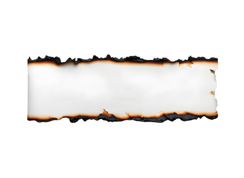 Burnt paper edge with torn and charred white background for text or design