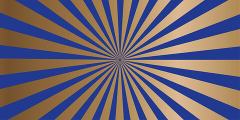 Radiating golden beams emanate from a central point against a striking blue background, creating a dynamic and abstract burst of light. © Asad Visuals